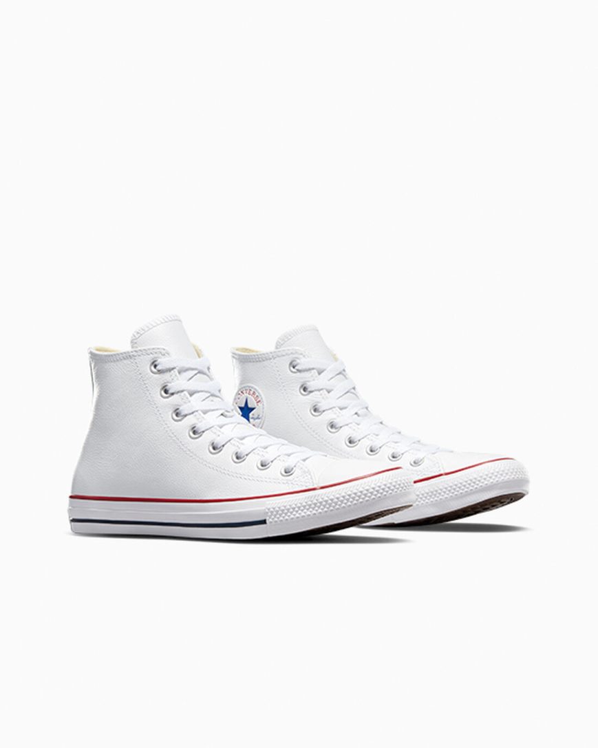 Tenisky Vysoke Converse Chuck Taylor All Star Kozene Damske Biele | SK SKYEF5